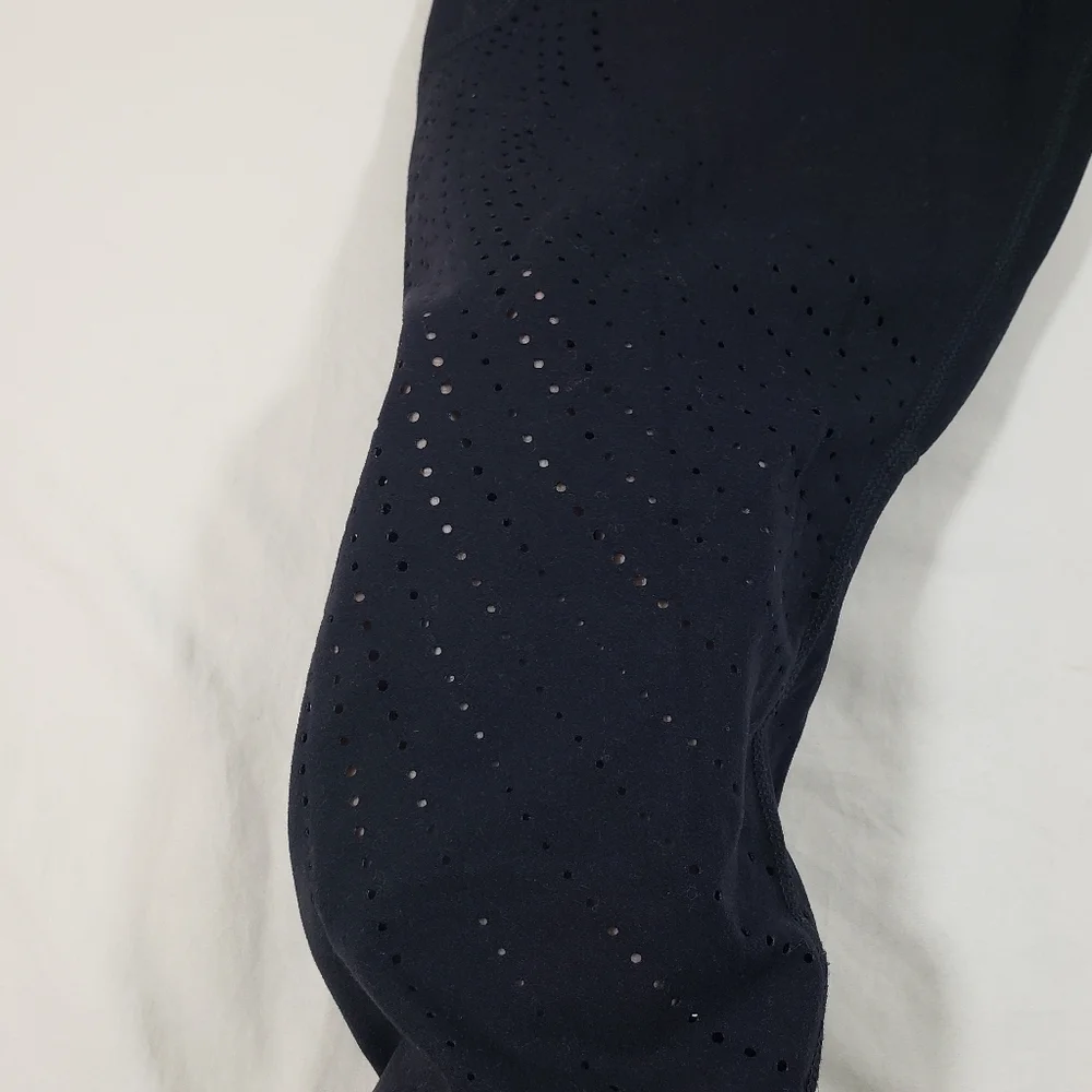 Members Mark Active Pocket Legging Capris Mesh Athletic Yoga Womens Black Pants - Picture 3 of 10